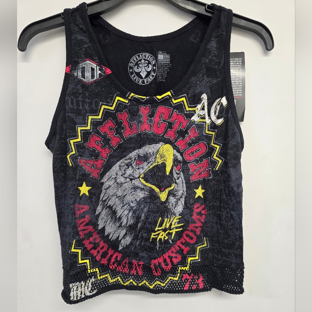 Affliction cropped tank top